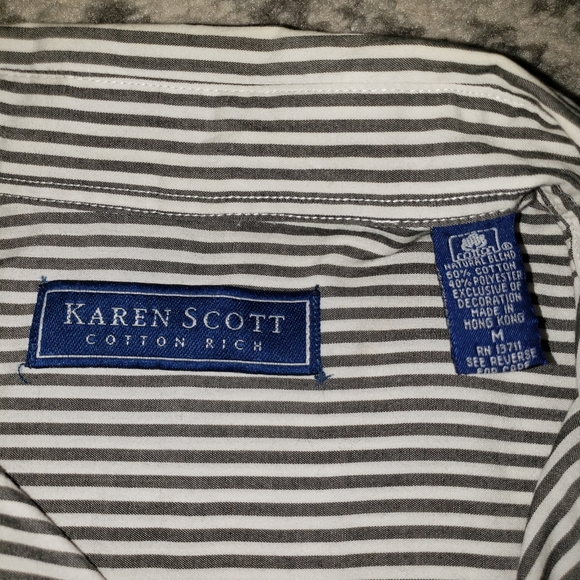 Vintage Karen Scott shirt w/ hearts & teddy bears. Stripes and stars y2k - Picture 7 of 7